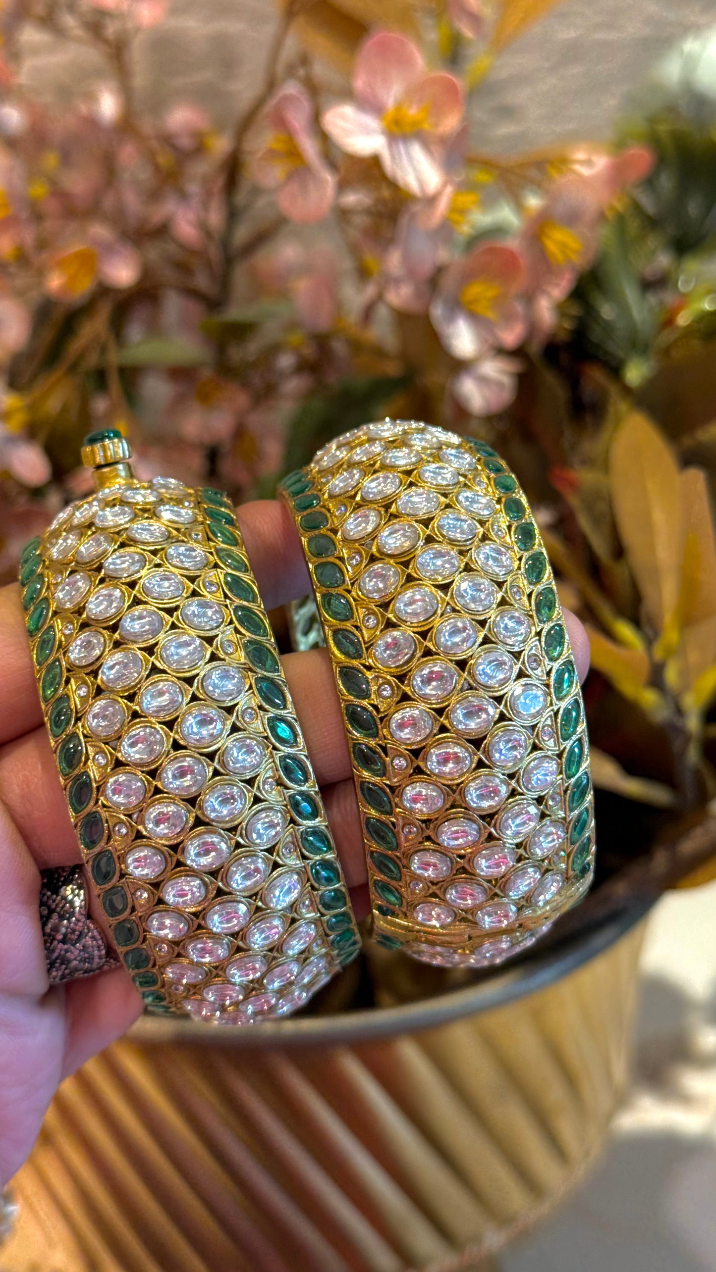 Emerald & Polki  Heritage Bangles