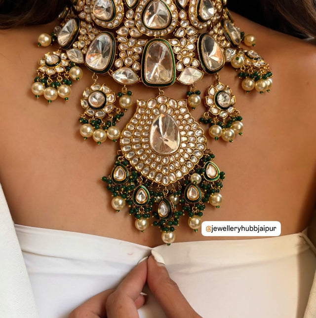 Real uncut polki maharani necklace