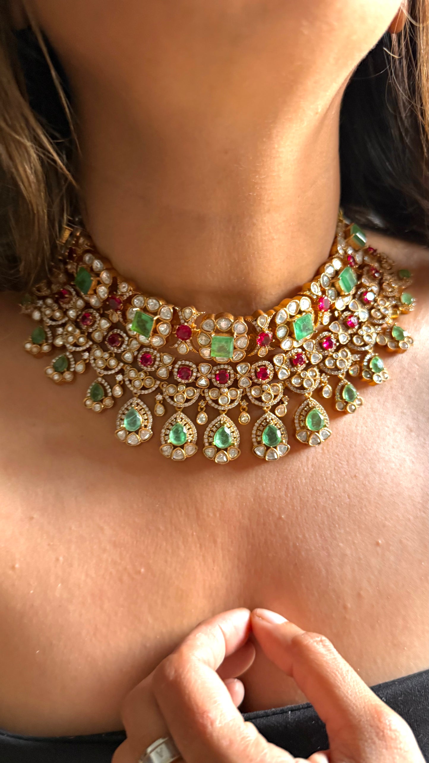 Ruby & Mint designer polki choker