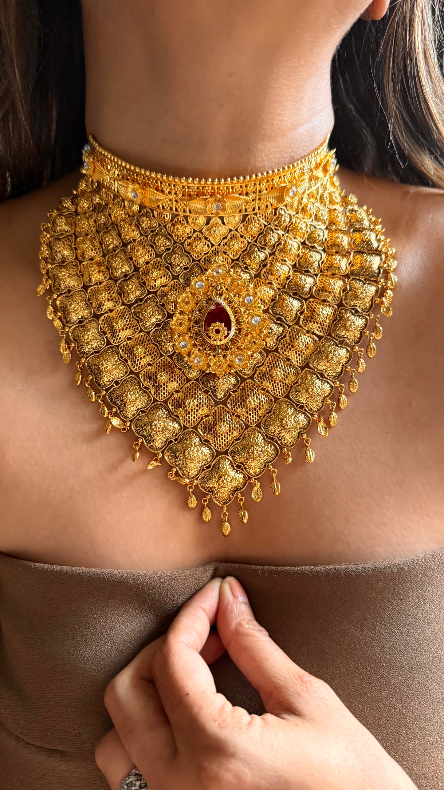 Dubai Gold inspired Heritage Designer Necklace