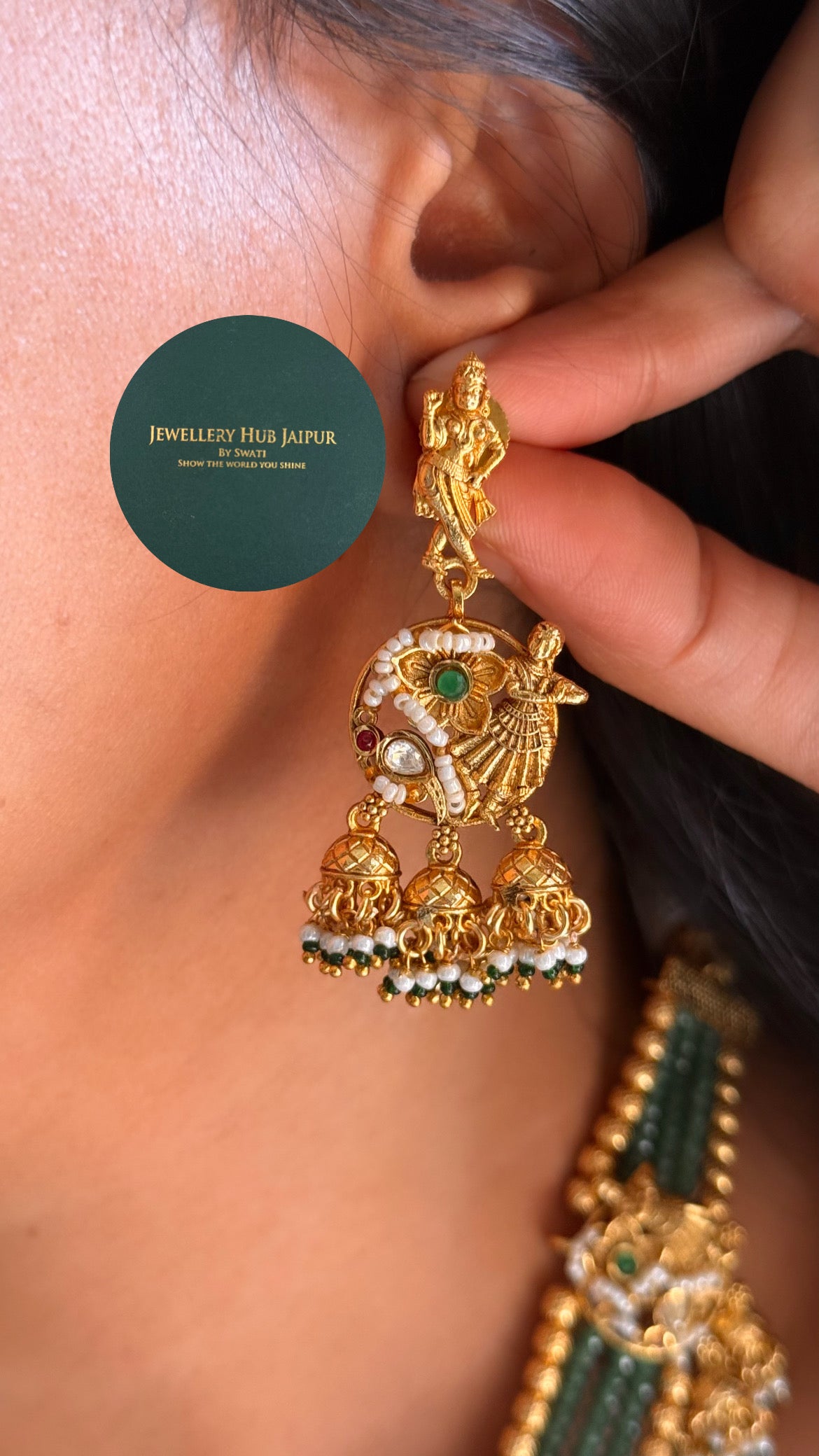 The Nritya (Dance) real moissanite Royal heritage Rajwada mid length set