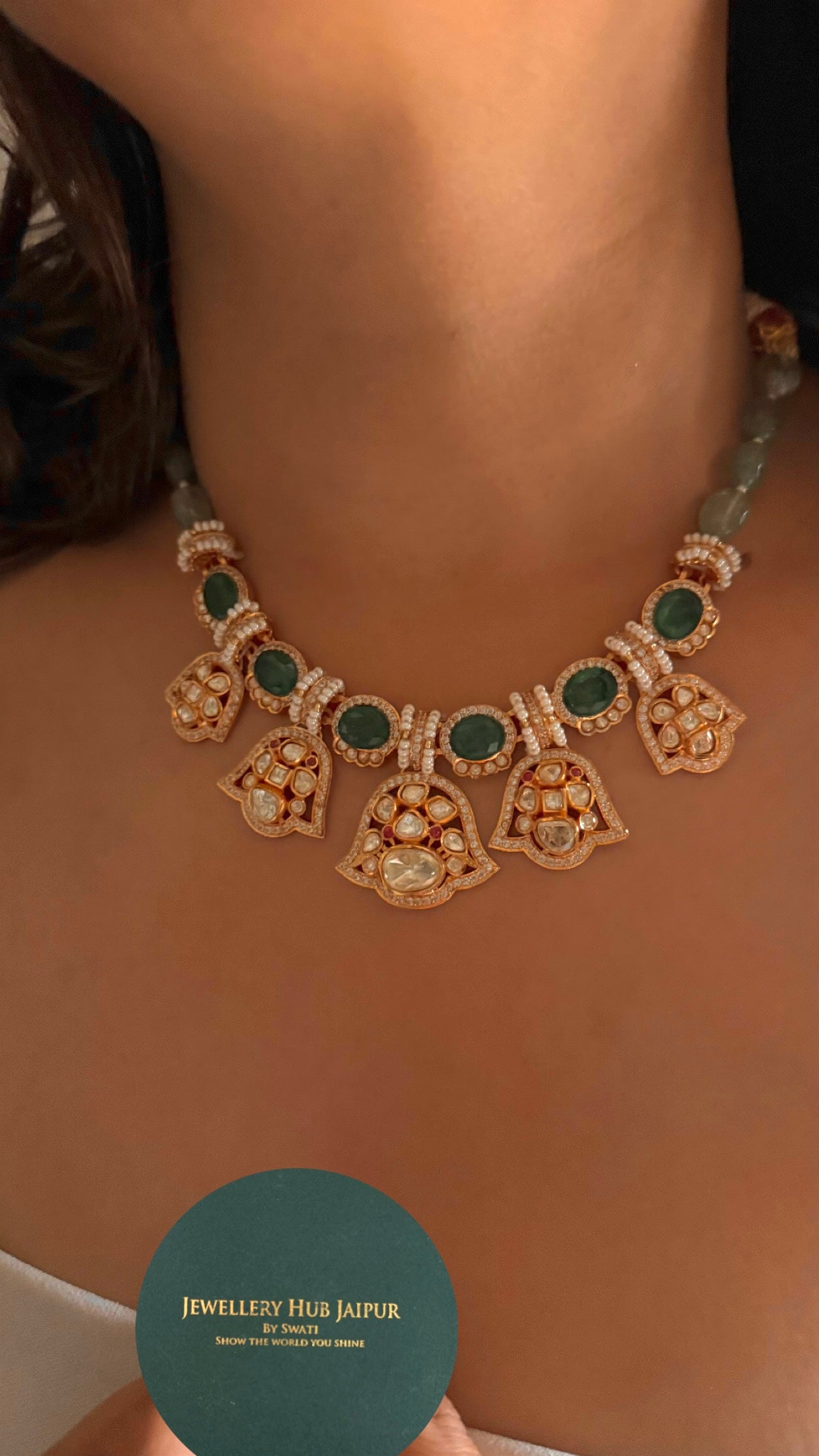 Heritage emerald real moissanite Necklace