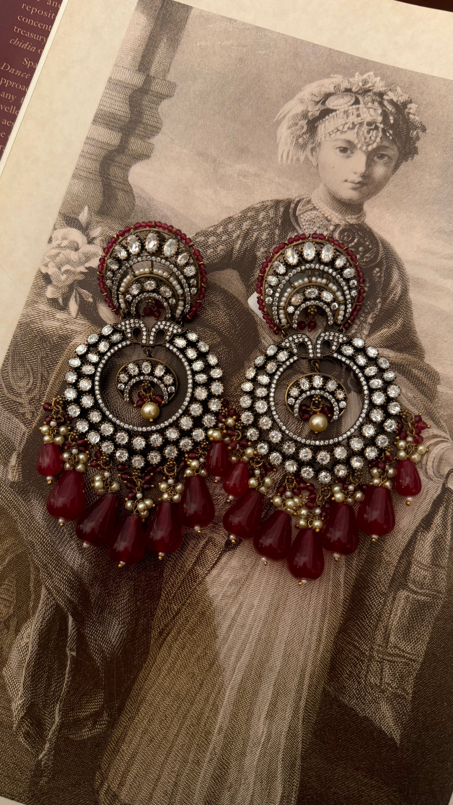 Ruby moissanite victorian danglers