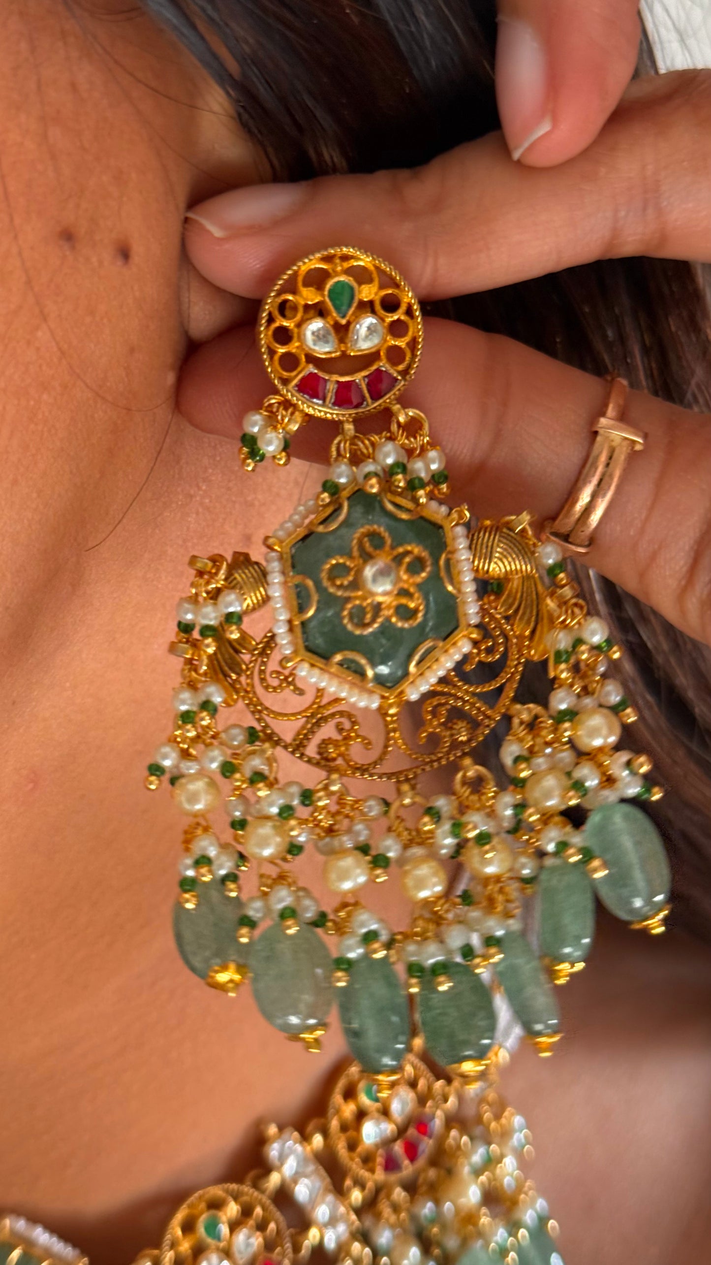 Heritage inlay work necklace