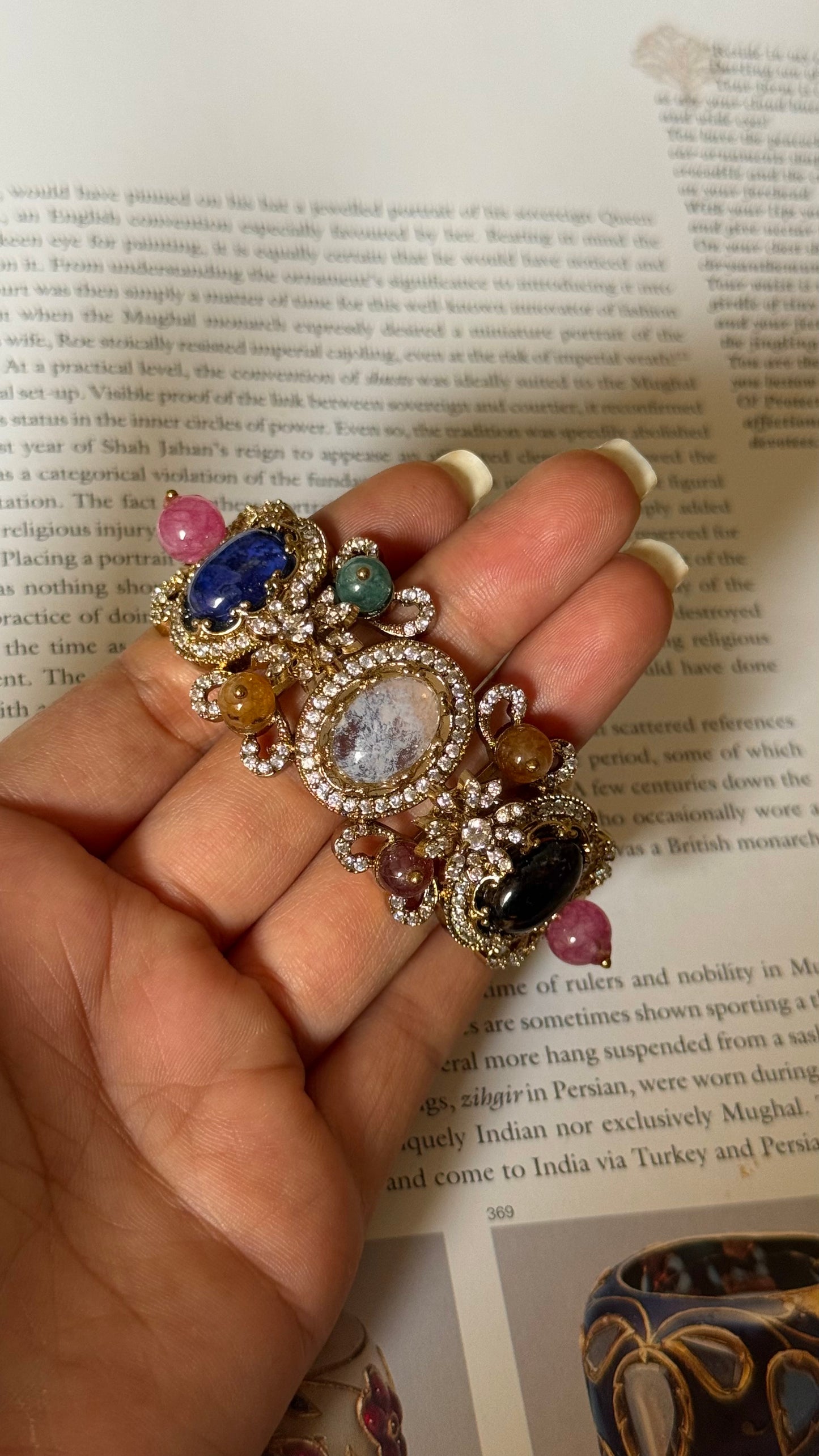 Sabyasachi inspired  natural stones sapphire bracelet