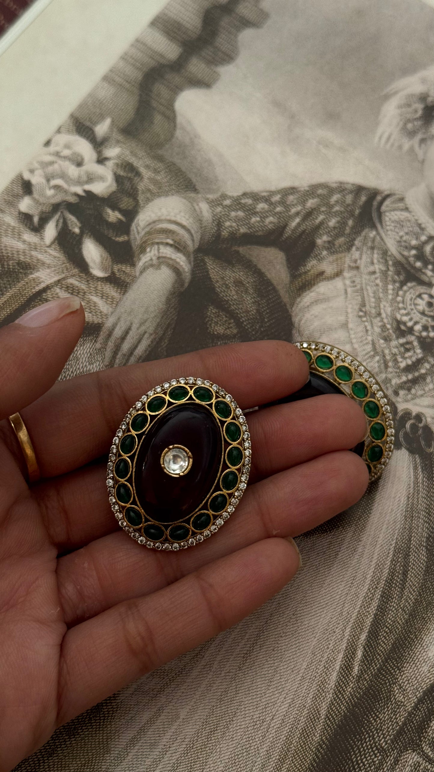 Ruby & emerald AP studs