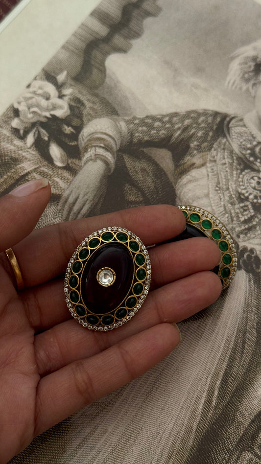 Ruby & emerald AP studs