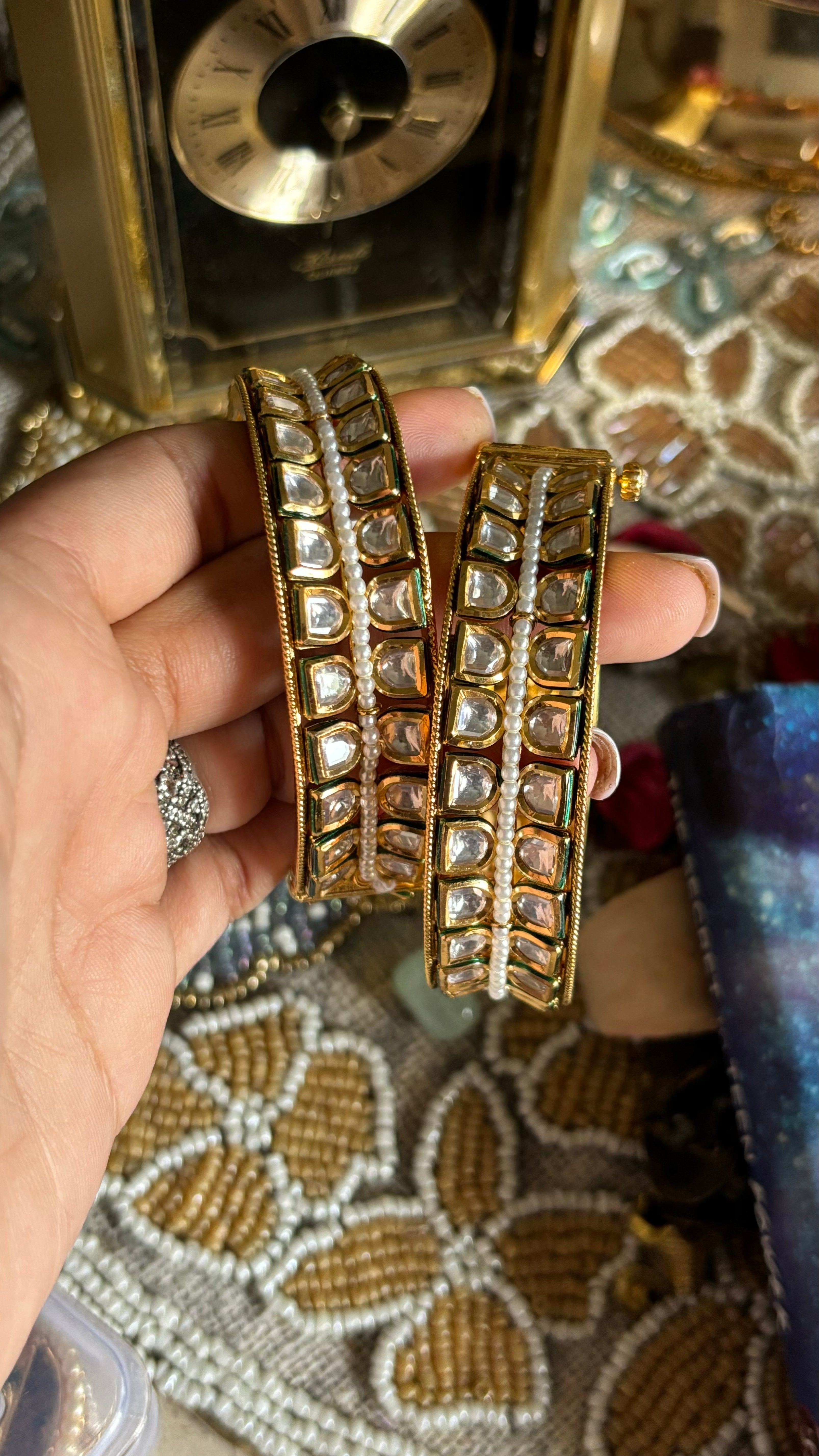 Ac kundan meenakari bangles