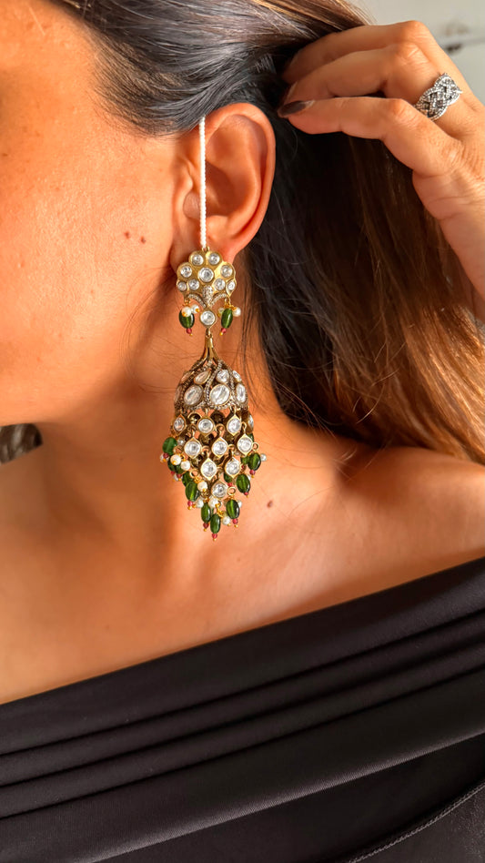 Emerald jhoomar jhumka