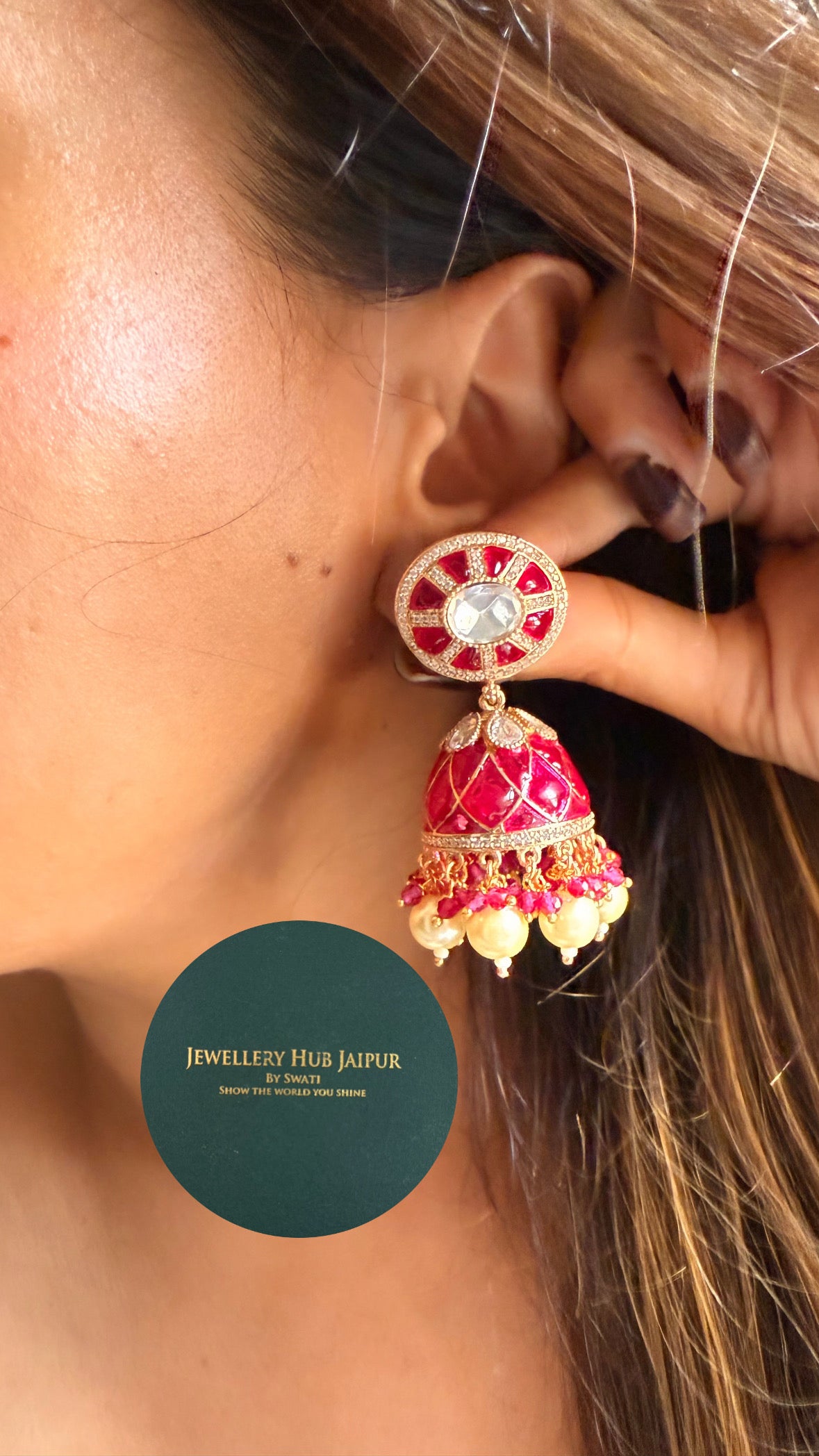 Rani pink Moissanite hasli