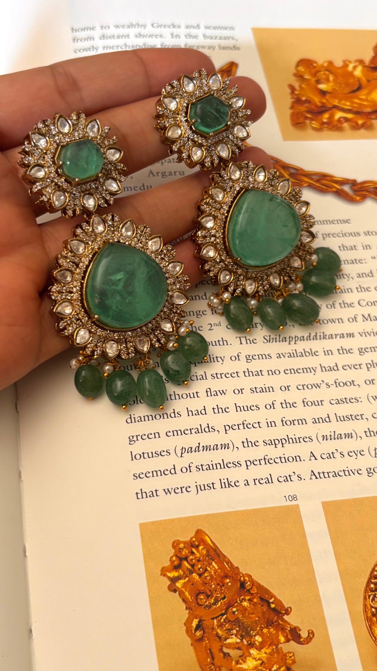 Mint doublet moissanite with drops earrings