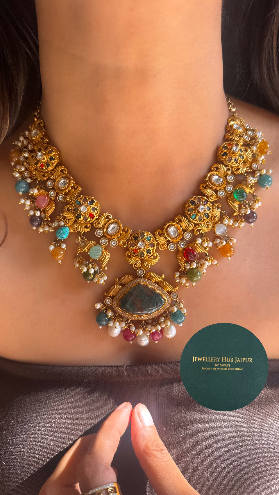 Panna Sabyasachi inpired heritage necklace