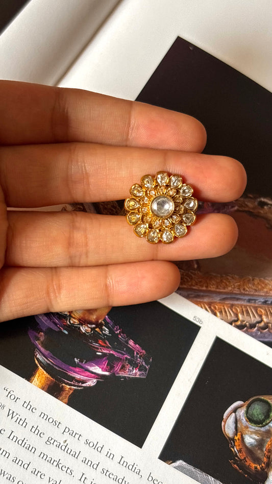 Real moissanite floral ring