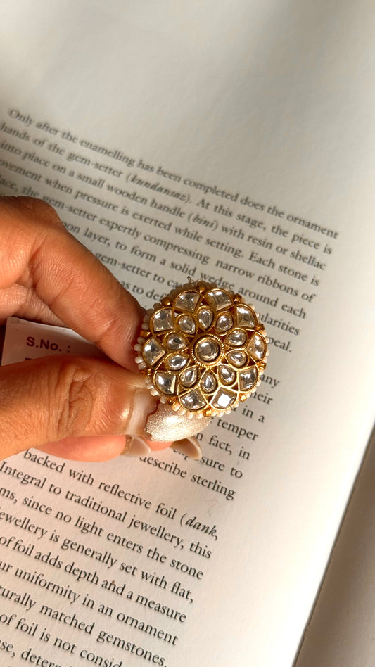 Paachi Heritage kundan adjustable ring