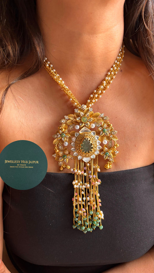 The royal medallion cascade amrapali Necklace