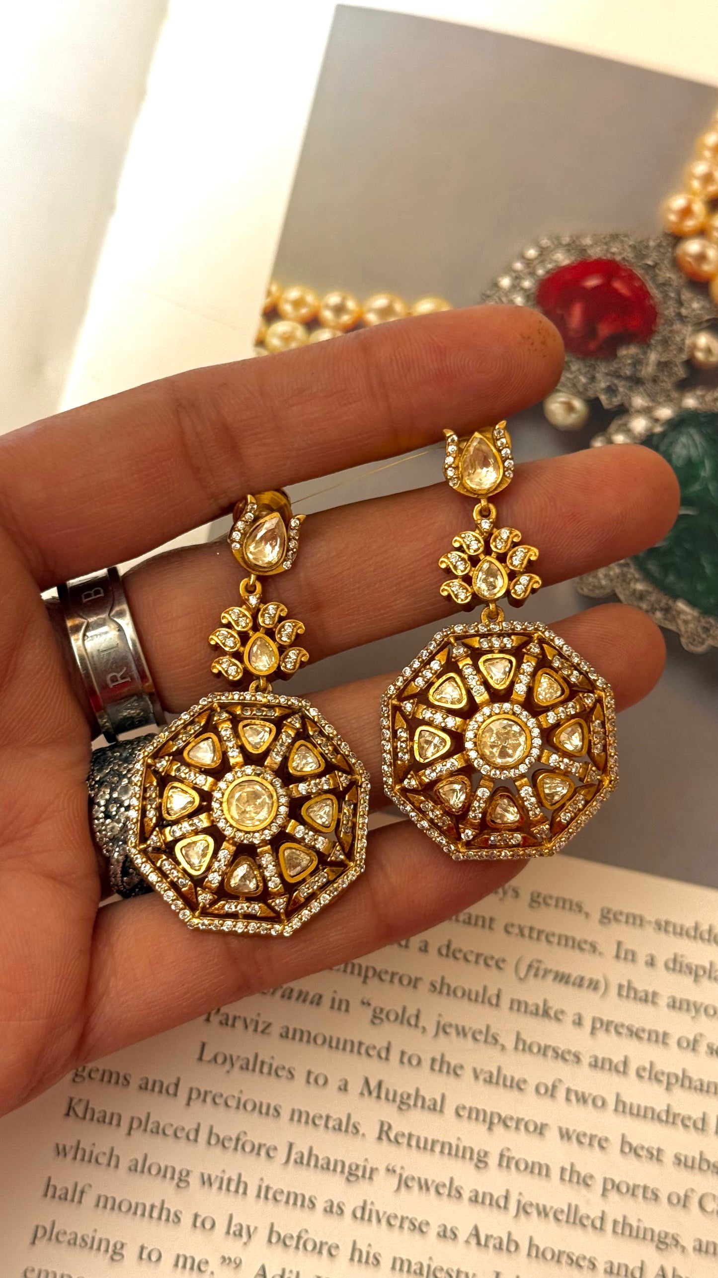 Real moissanite Victorian earrings