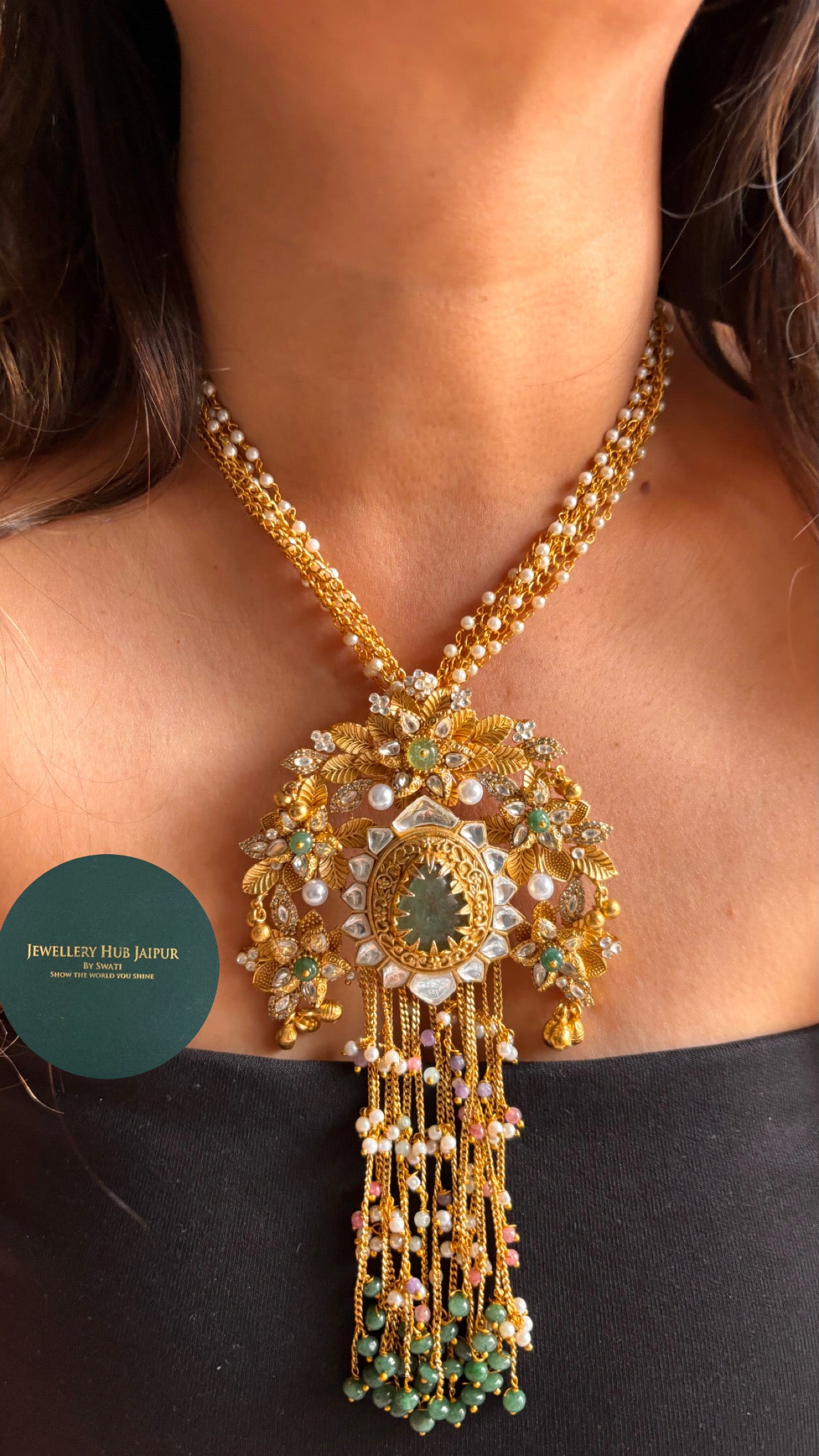 The royal medallion cascade amrapali Necklace