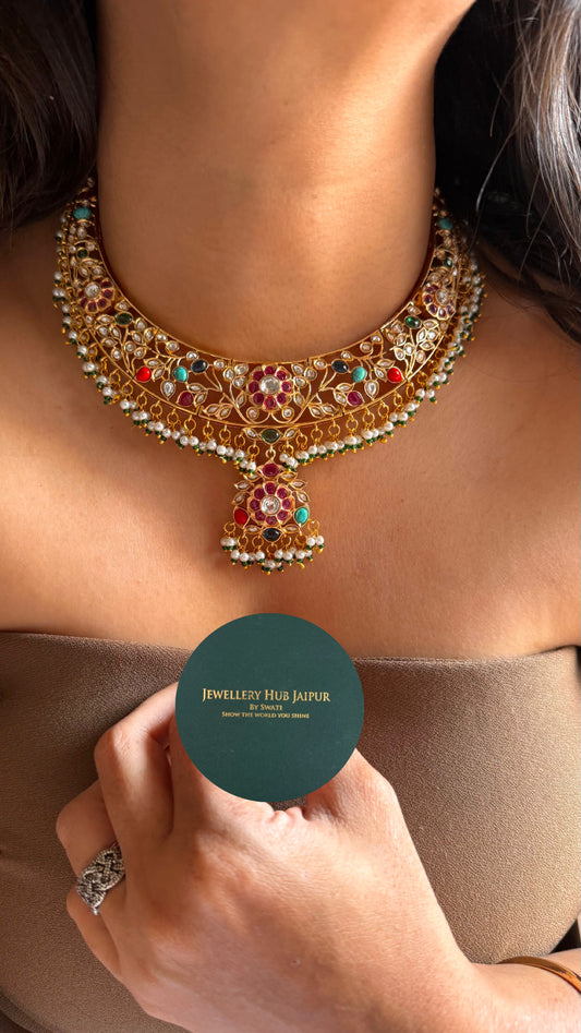 Heritage floral multicoloured collar Necklace