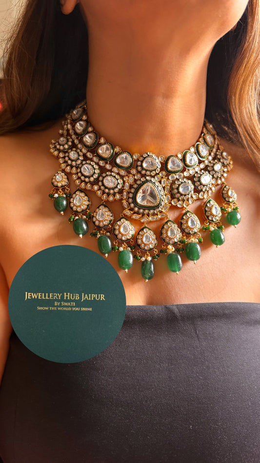 Kumudini Moissanite Polki necklace
