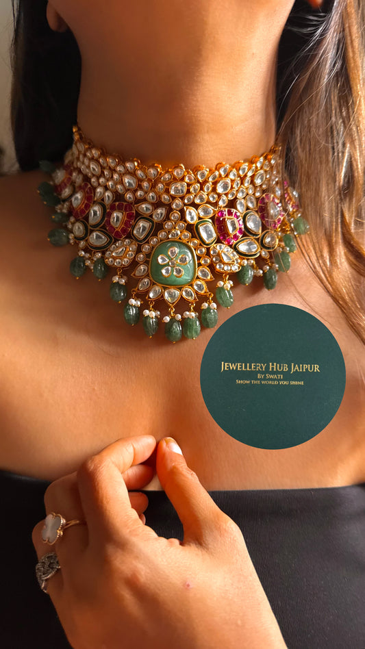 Tarinika Mixed Polki heritage Choker necklace set
