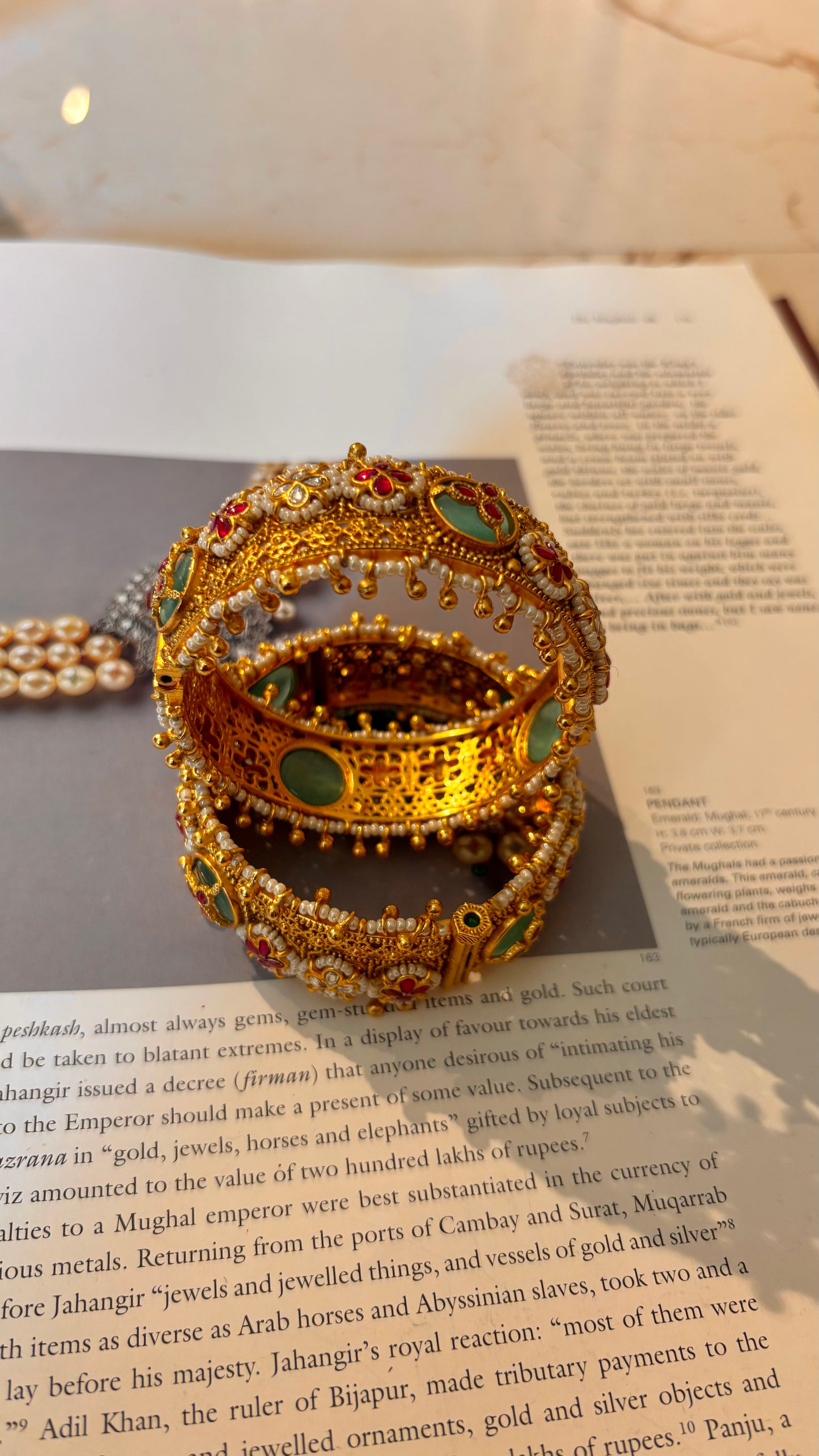 Rajwada inlay work mint & rani pink bangles