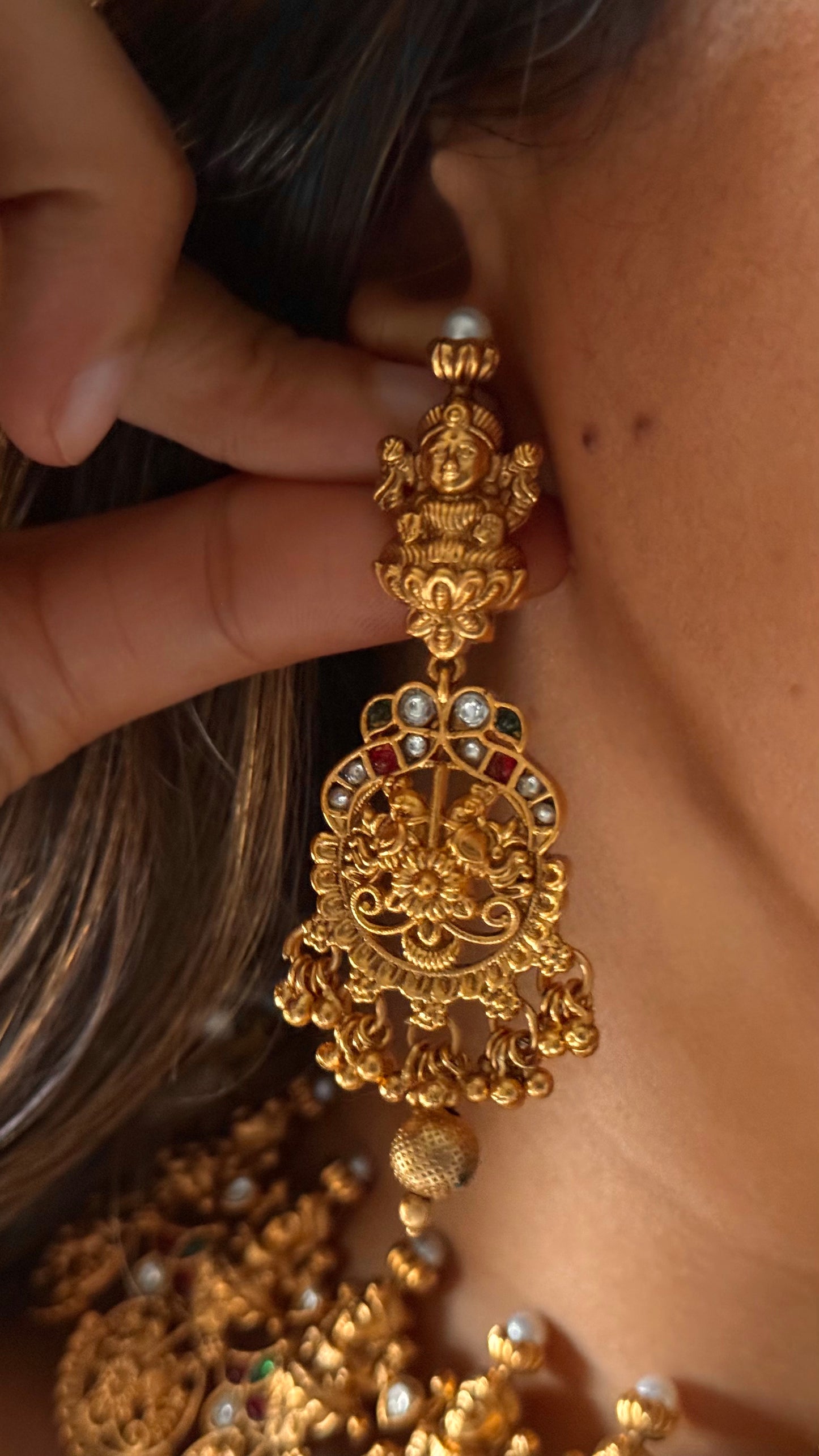 Goddess laxmi inspired temple nakashi Necklace