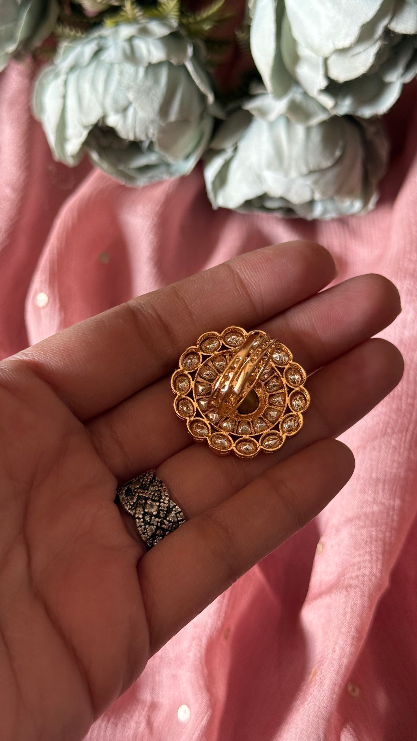 Ruby & emerald polki ring