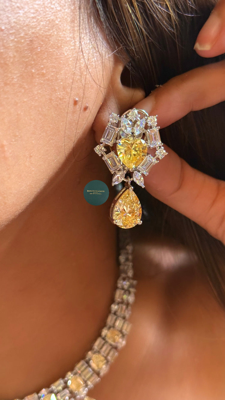 Citrine cz diamond collar set