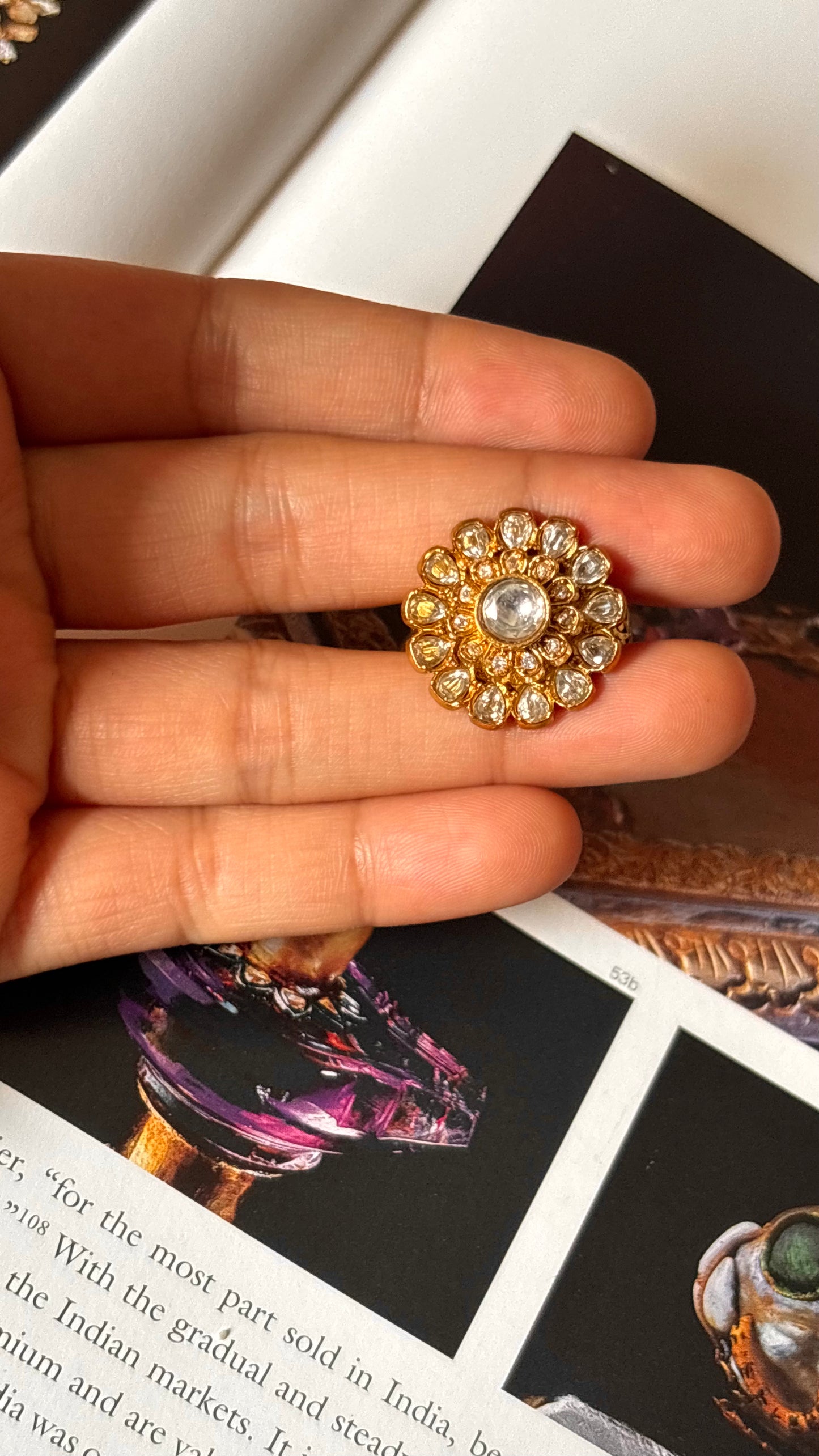 Real moissanite floral ring