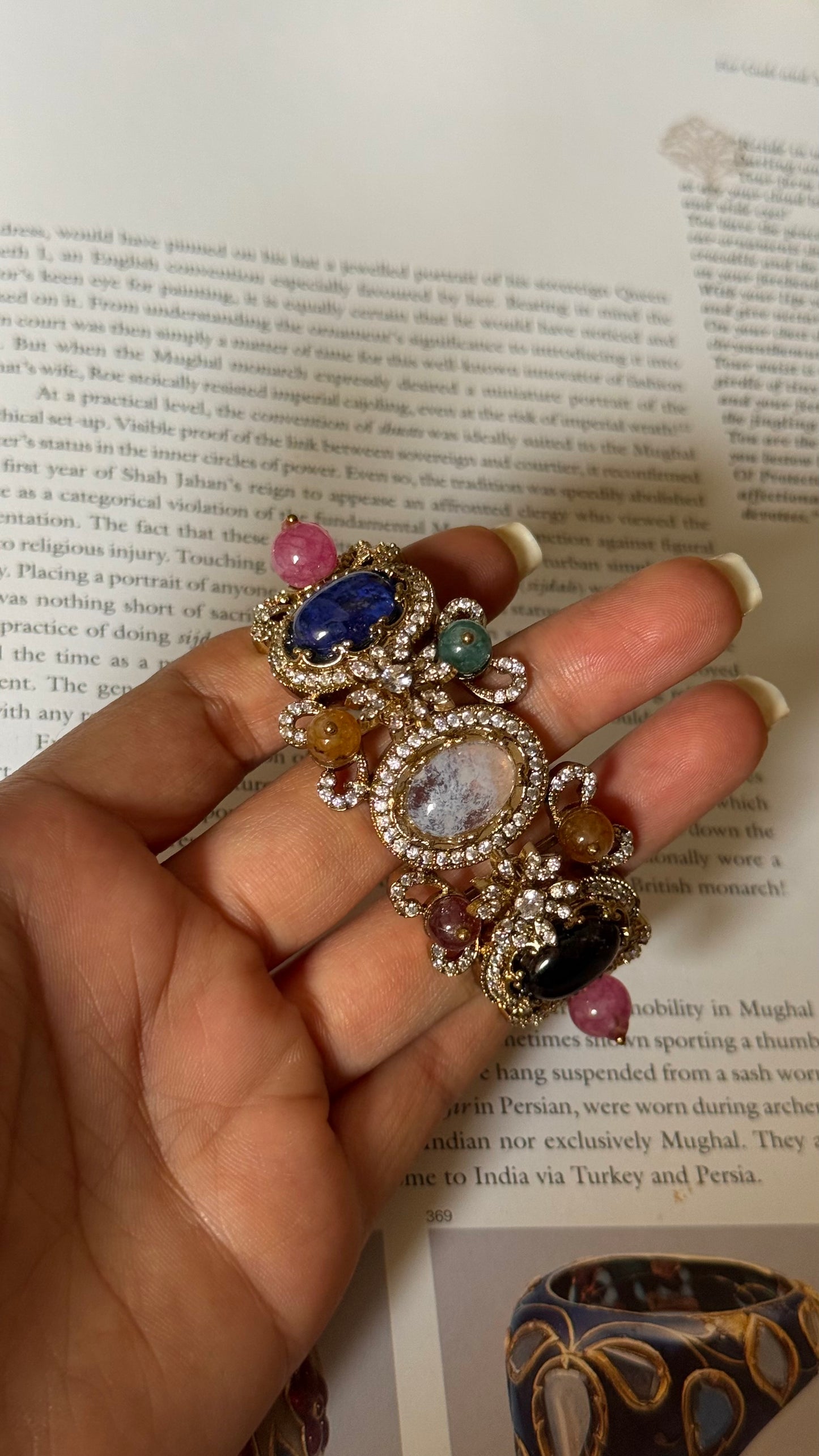 Sabyasachi inspired  natural stones sapphire bracelet