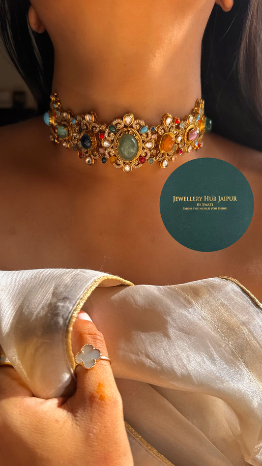 sabyasachi inspired navratna choker