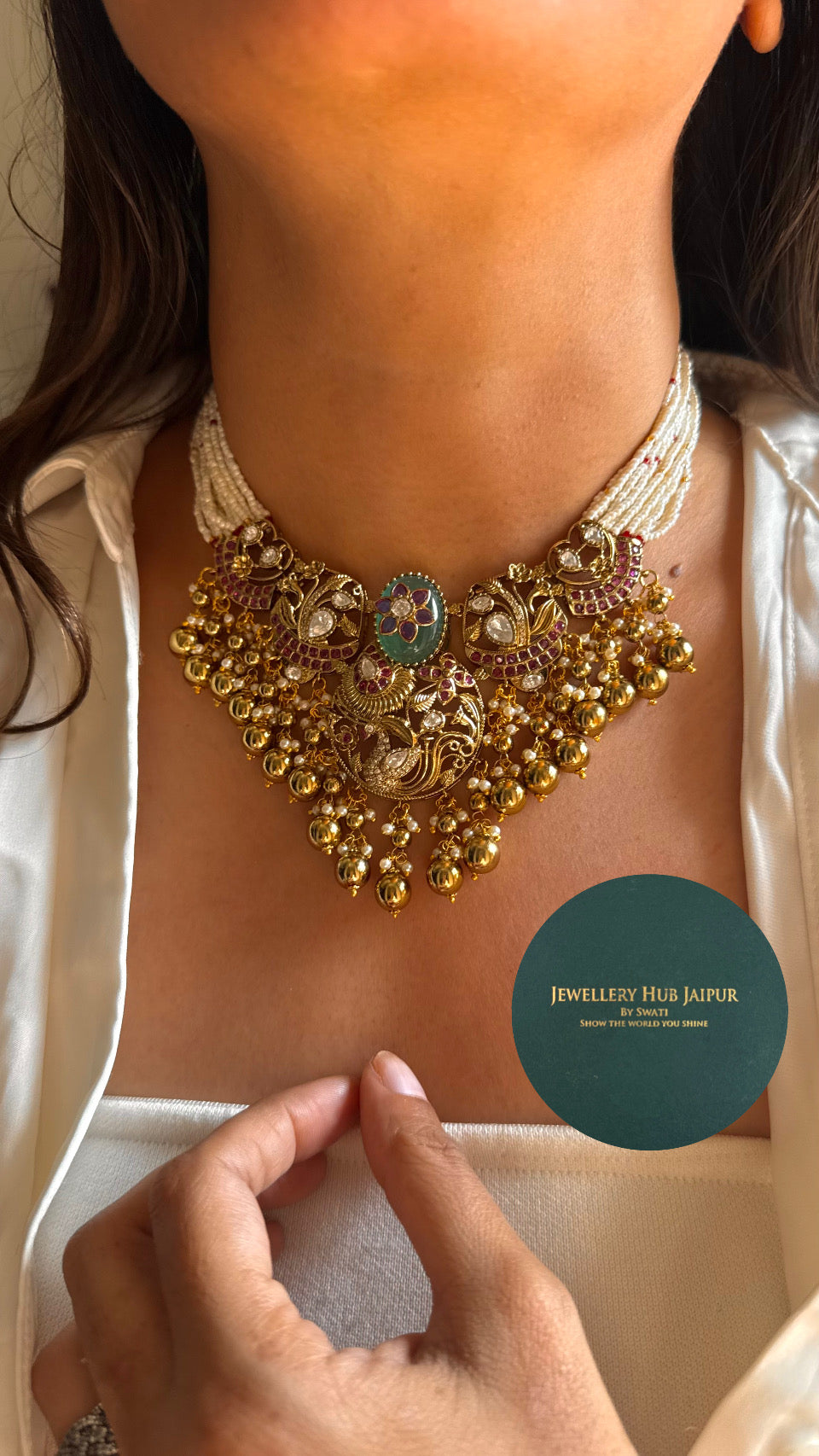 Mint inlay set necklace
