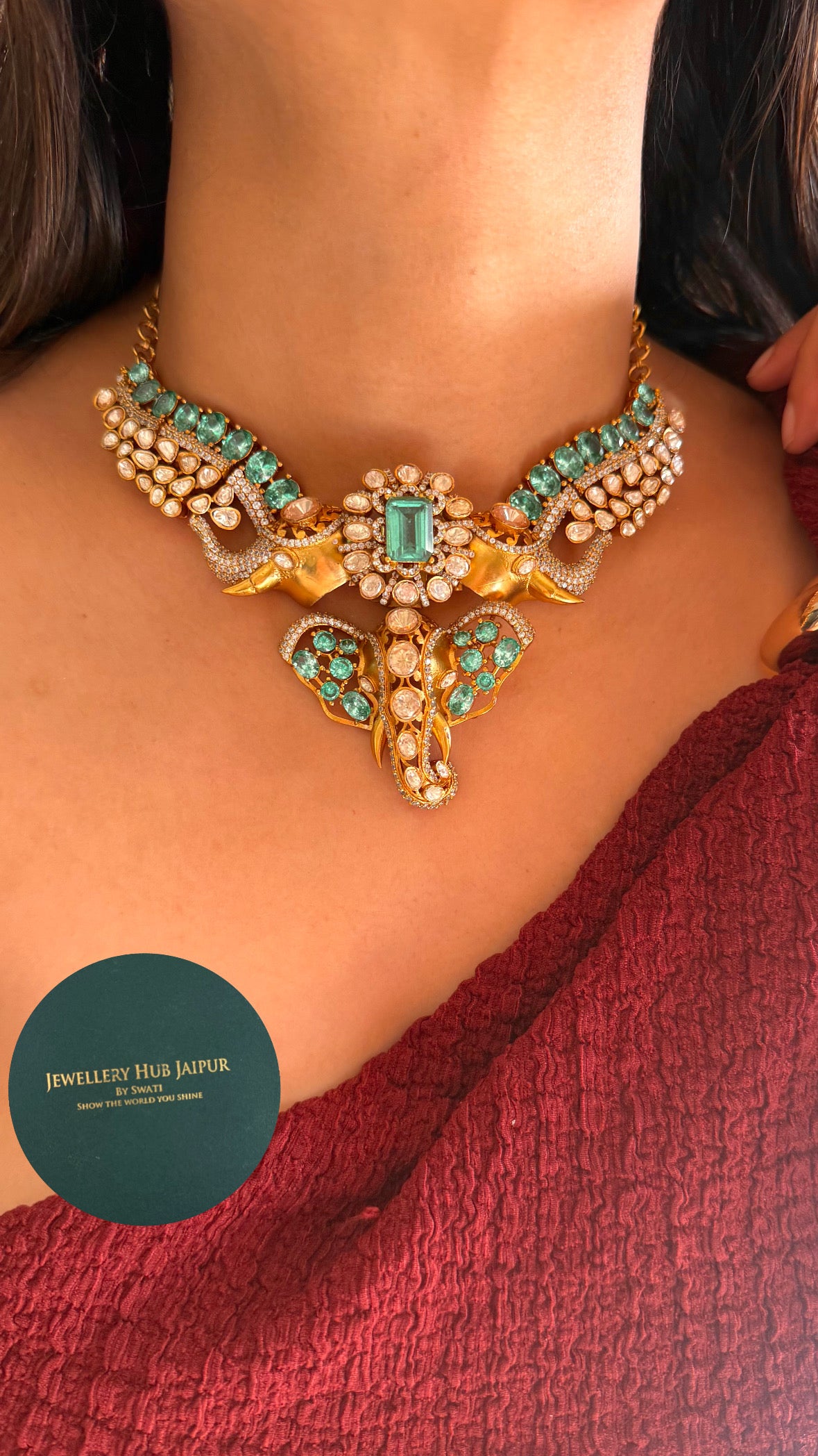lord Ganesha Mint doublet necklace