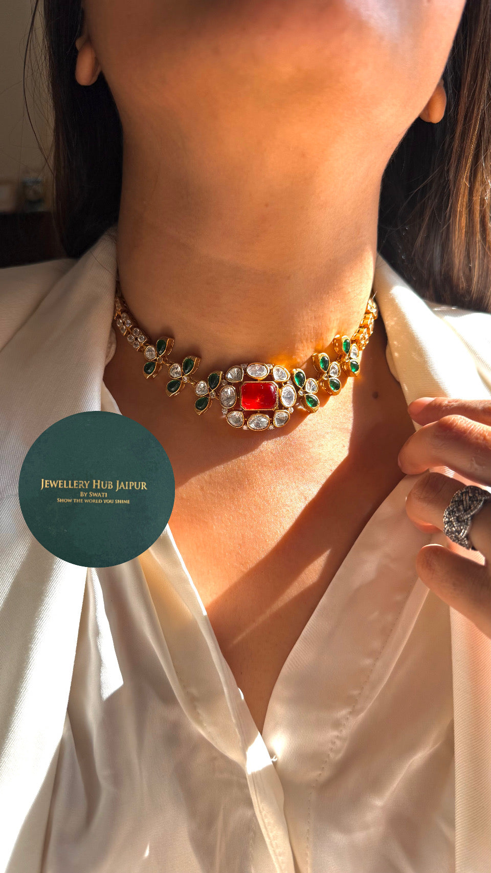 ruby & emerald choker minimal set