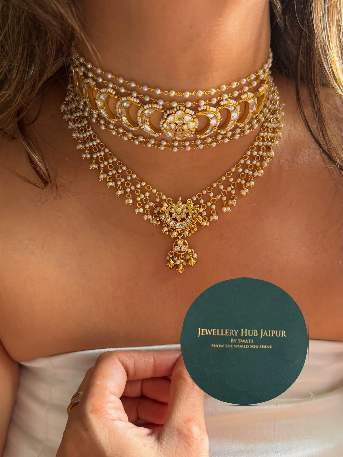 Gajra Paachi Necklace combo