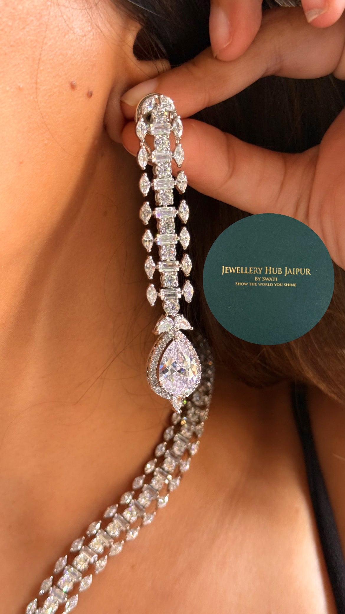 Cz diamond cocktail collar set
