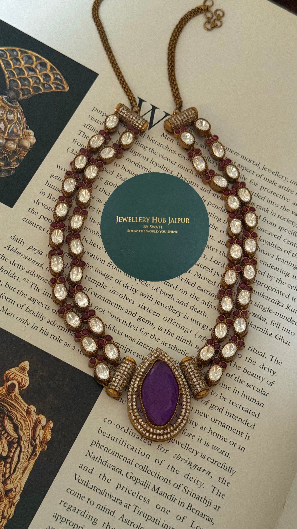 Simran tanzanite Moissanite collar set