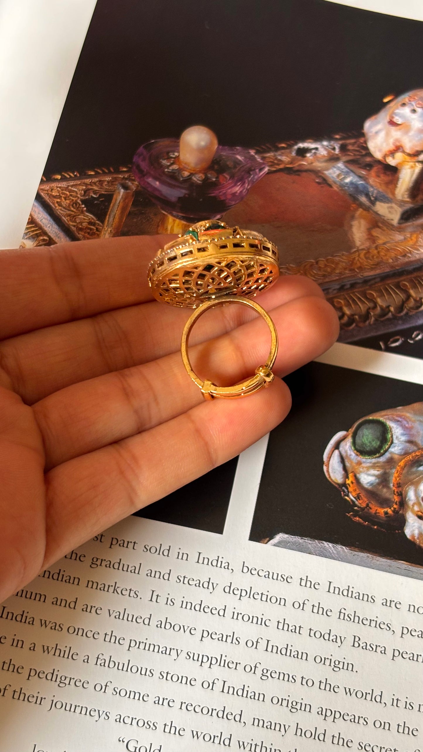 Emerald flroal diamond ring