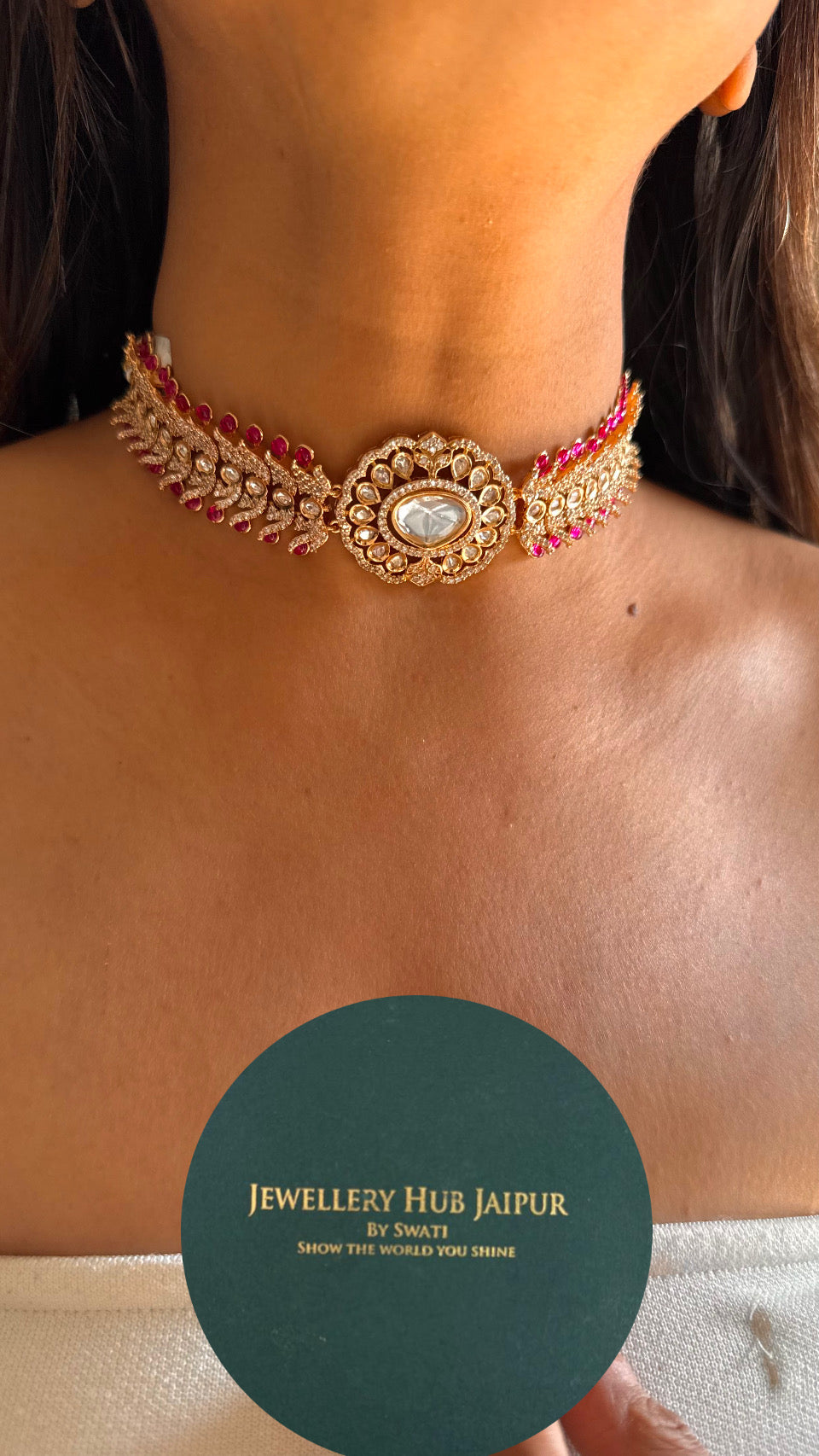Carat polish rani pink designer choker
