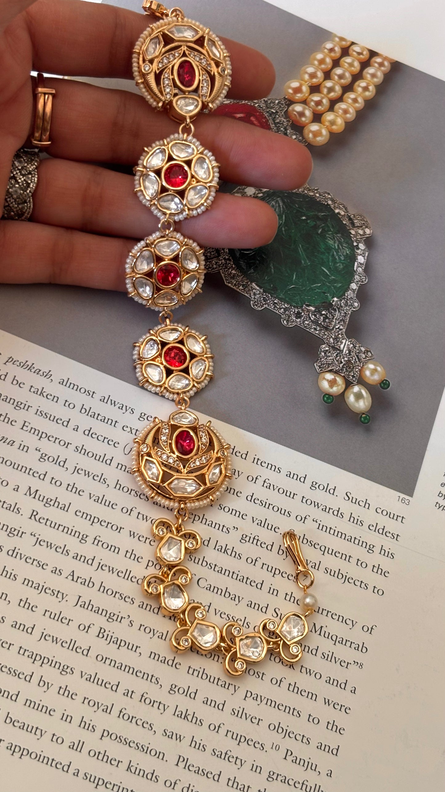 Real moissanite ruby floral pattern Mathapati