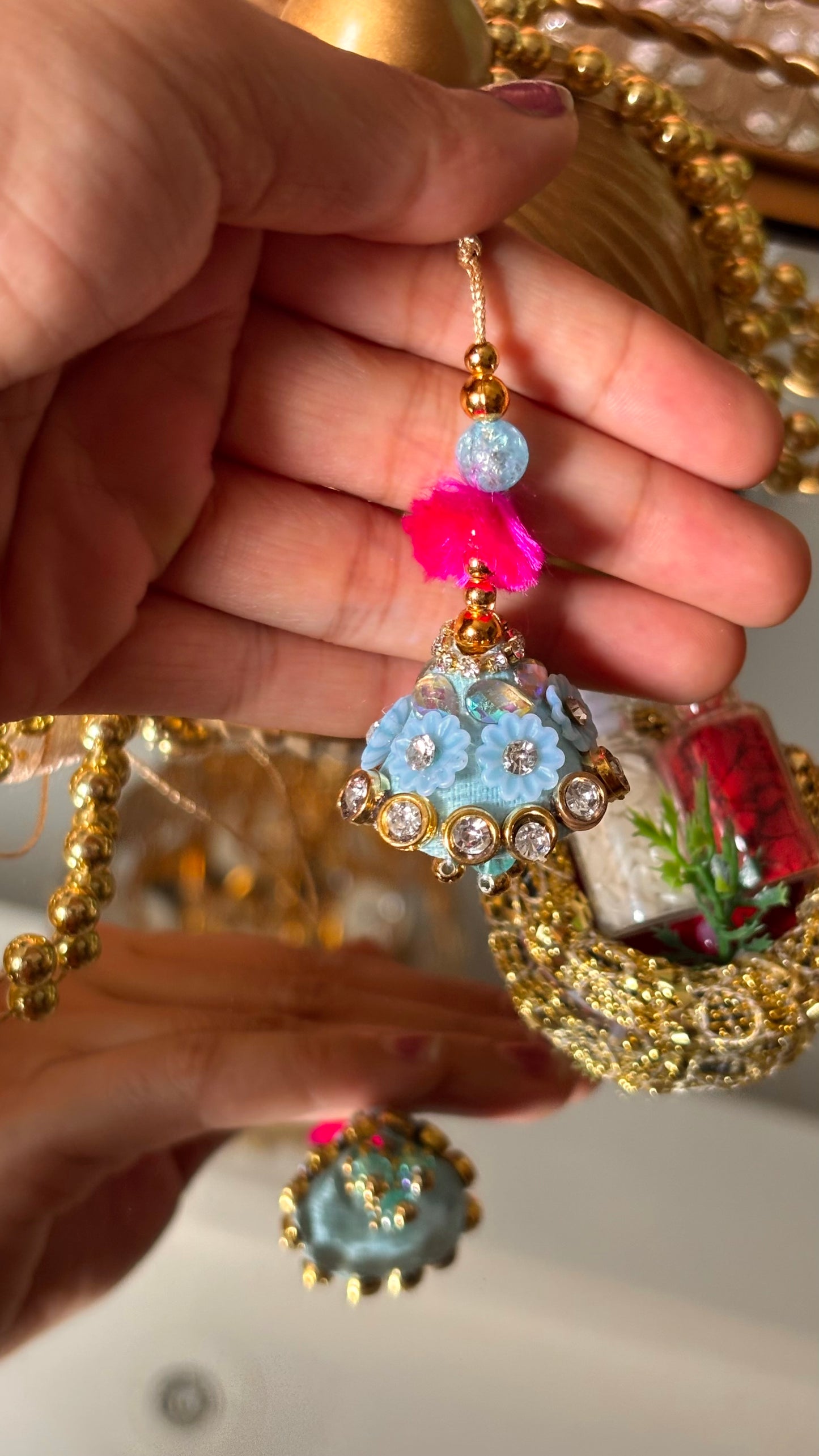 Floral lumba rakhi for bhabhi ( shipping will be extra )