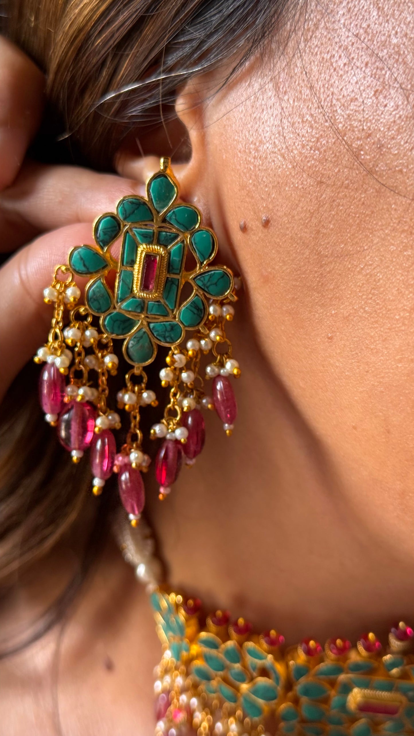 Paachi kundan firoza choker