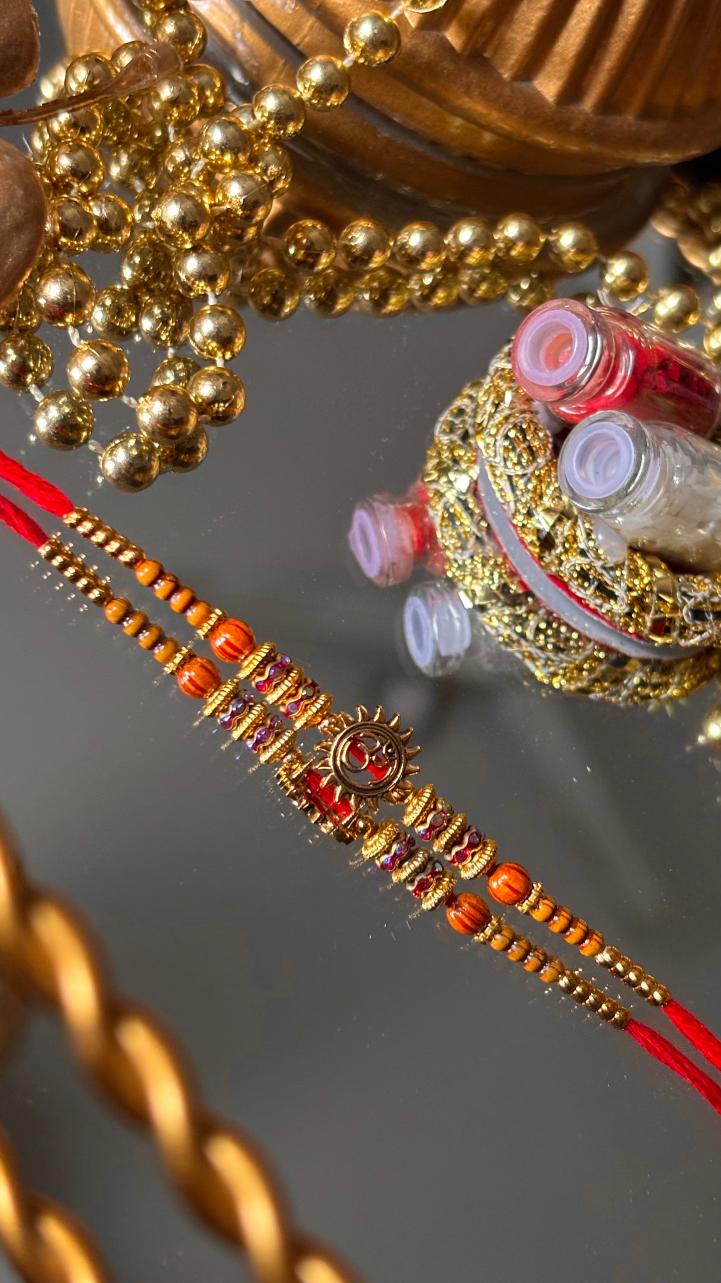 Om chakra oxidised rakhi ( shipping will be extra )