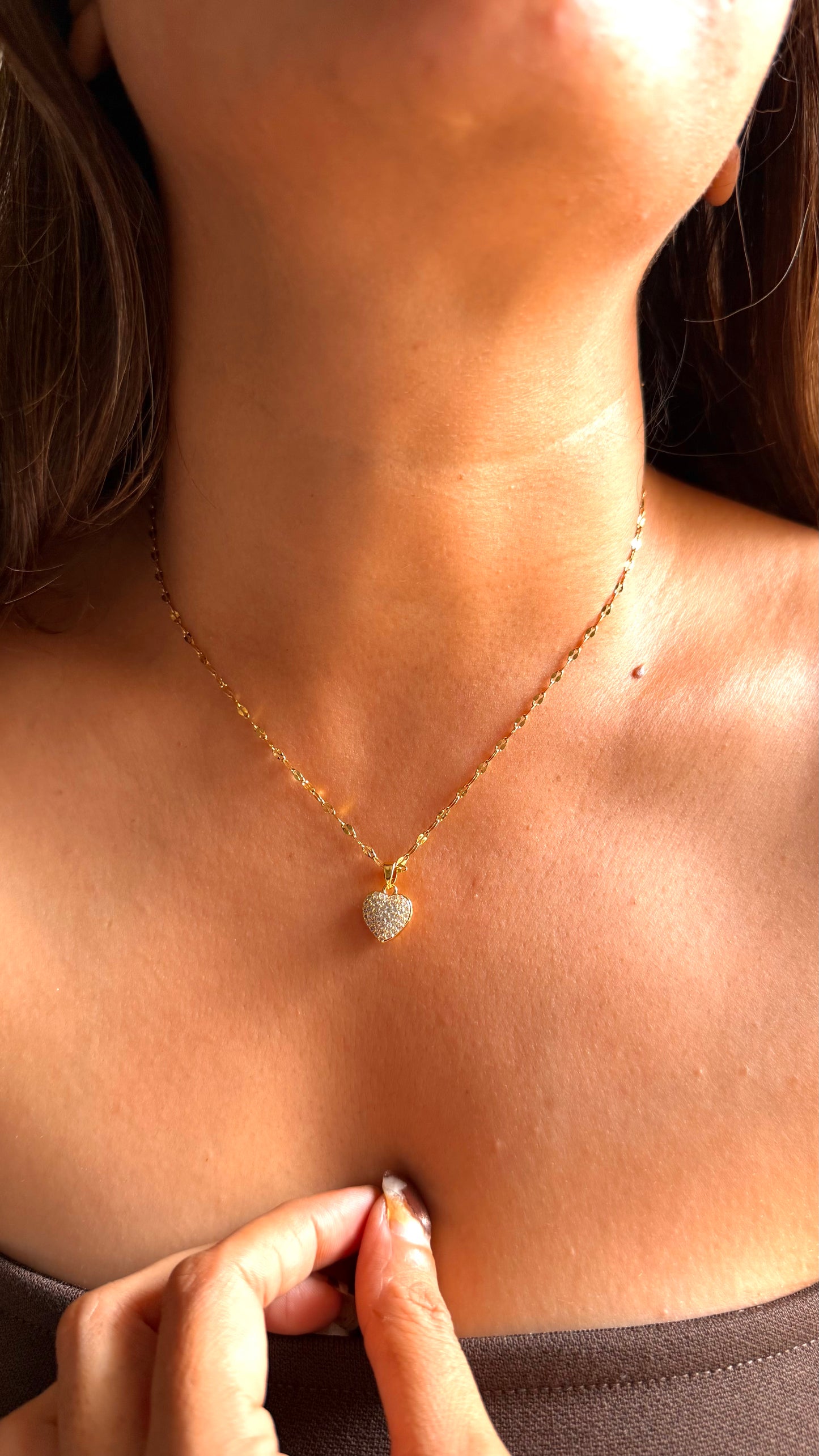 Little heart moissanite minimal set