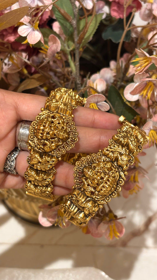 Goddess Lakshmi inspired temple bangles
