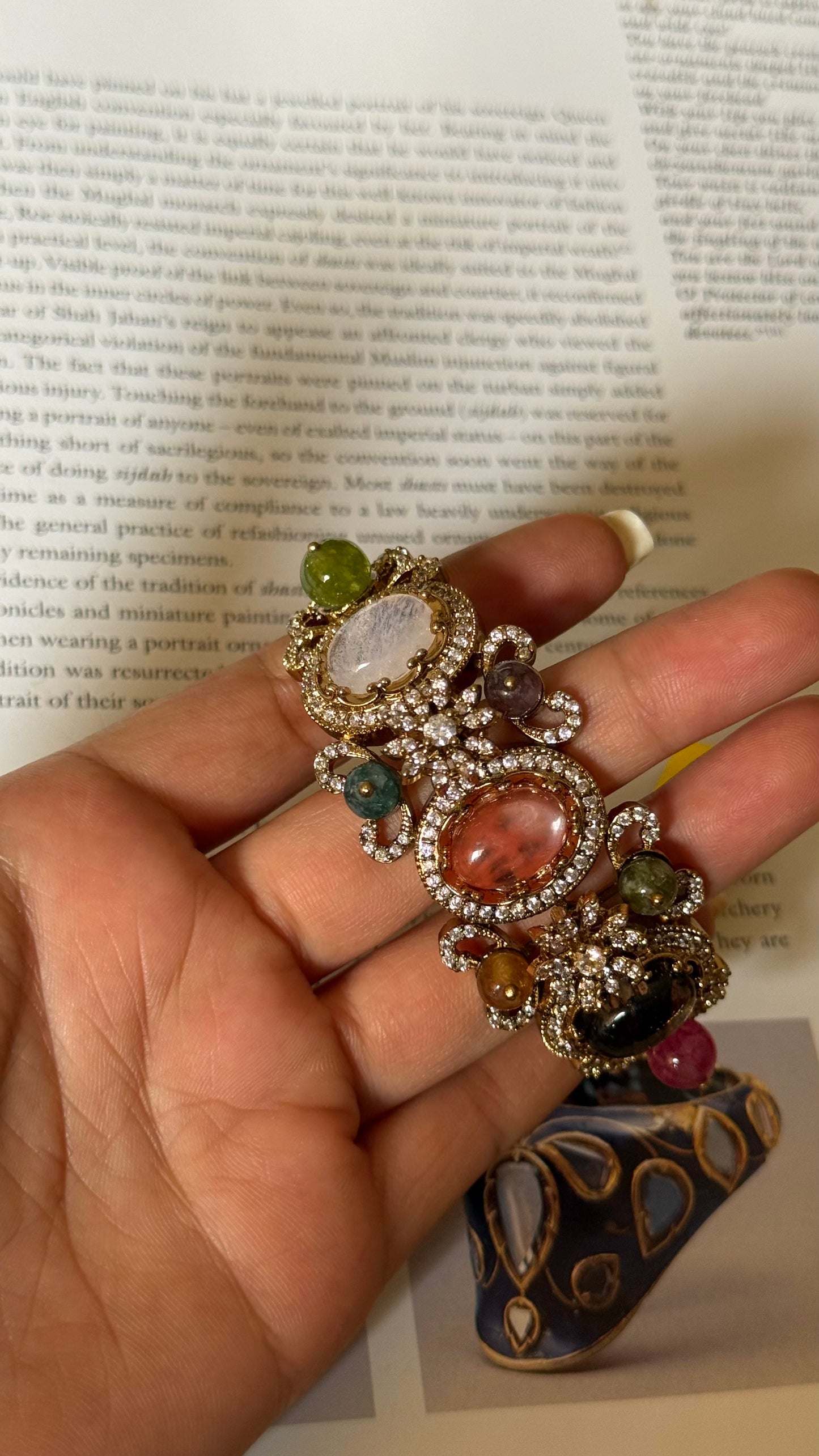 Sabyasachi inspired natural stones peach bracelet