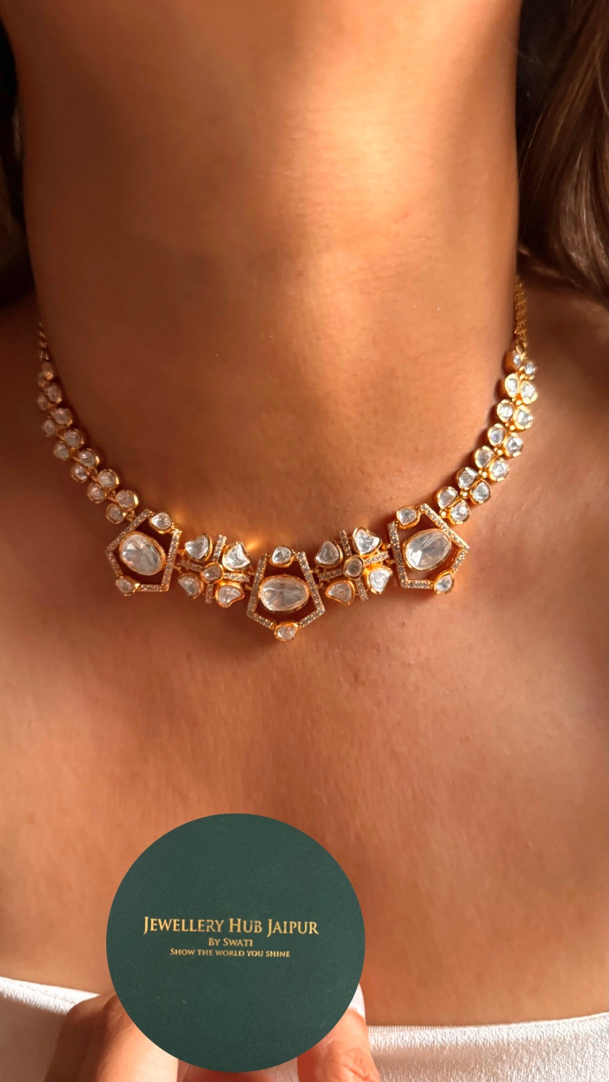 Uncut polki minimalist Necklace