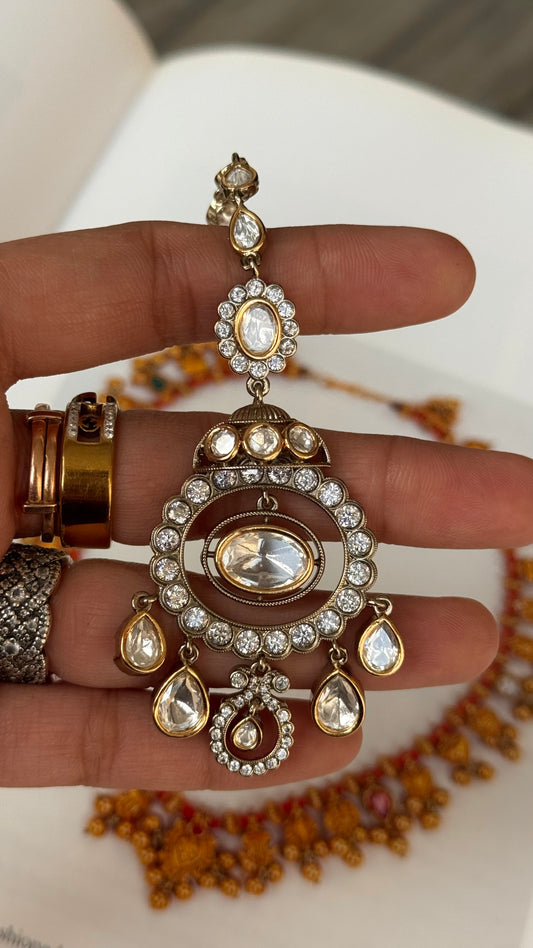 Victorian saved polki maangtika