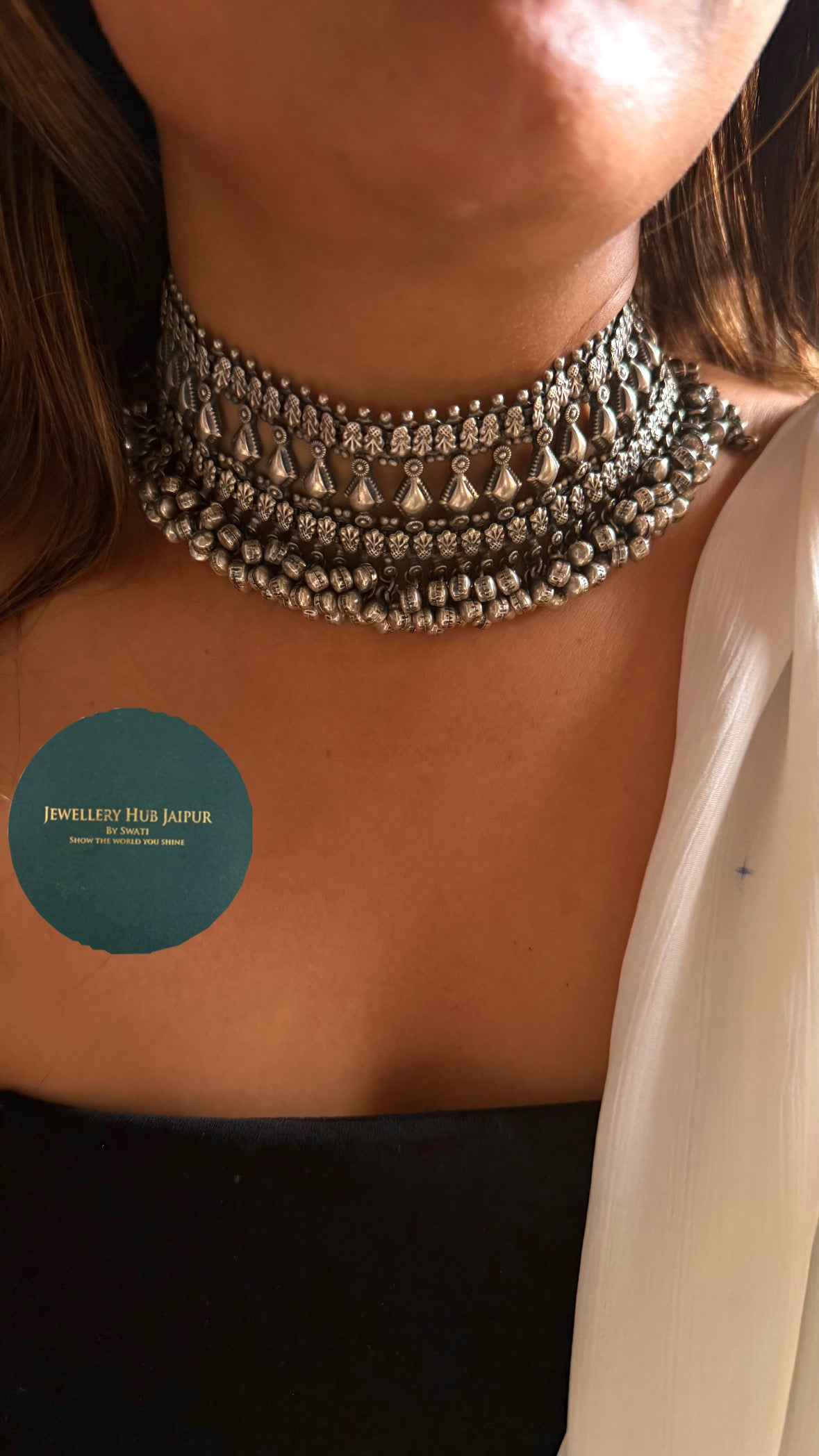 Sambha Tribal Oxidised Ghungroo Choker