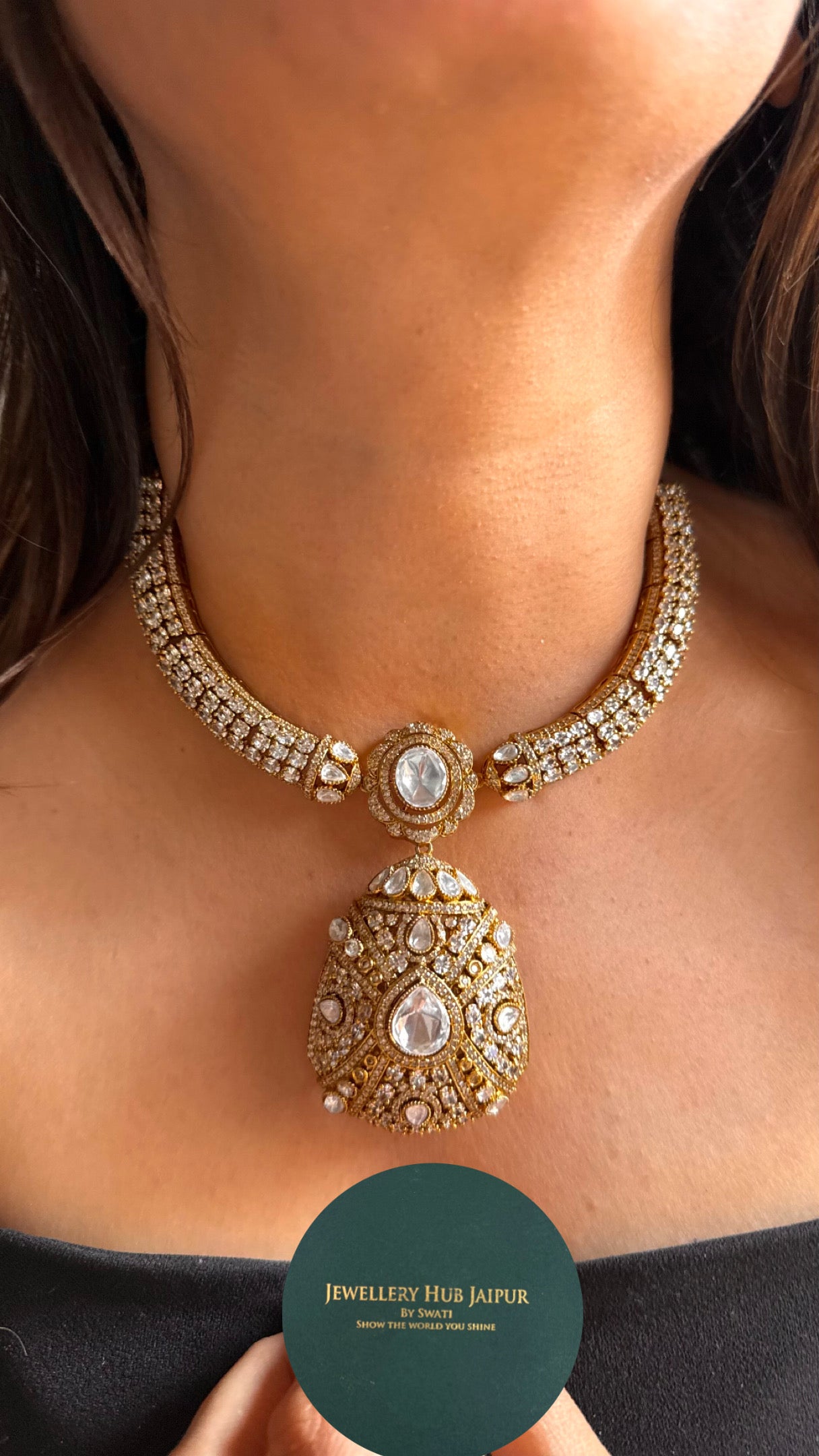 Designer cz diamond collar necklace Necklace